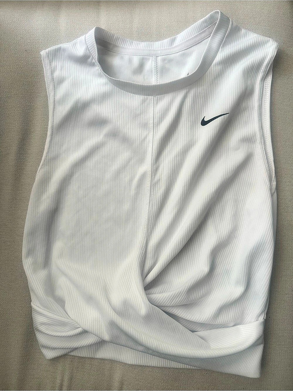 Nike One Dri-FIT Asymmetric Twist Tank Top White